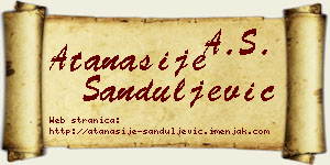Atanasije Sanduljević vizit kartica
